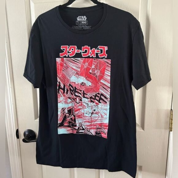 Star Wars Mad Engine Graphic T-Shirt Black & Red Sz Large - Picture 10 of 13